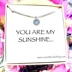You are my Sunshine -Card/Disc Necklace Box -  Hand Stamped Necklace